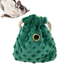 Sugar Glider Bonding Pouch – Flannel Sleeping Pouch with Breathable Vent & Drawstring Portable Travel Bag Small Animal Carrier for Sugar Glider Squirrel Hamster Rats Hedgehog (Green)
