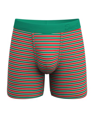 Shinesty Hammock Support Pouch Underwear | Big Mens Underwear Flyless | US 4X Christmas Stripe