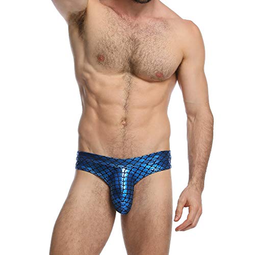 Lbjtakdp Glitter Underwear For Men, Mens Dancer Bikini Trunks Boxer Brief Bulge Enhancing Pouch Soft Shorts Breathable Blue #TOP2