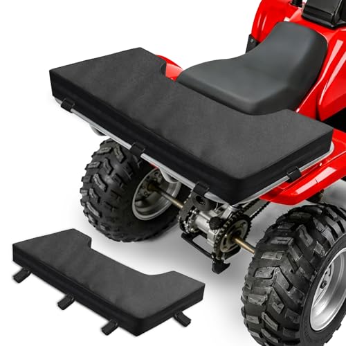 ATV Rack Pad Universal Water-Resistant Four Wheeler Rack Seat Cushion with Adjustable Straps for Passengers and Cargo Black