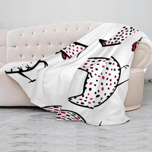 Couverture microfibre 150x200 cm plaid lit et canapé à motif poulets