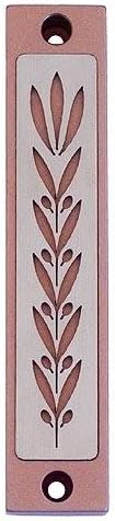 Agayof Wheat and Leaf Shin Mezuzah 2 x 10cm - Blue