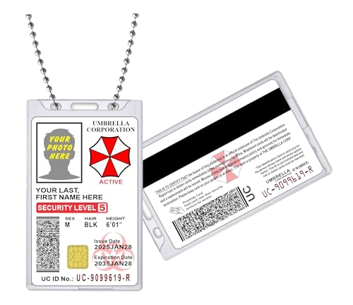 Resident Evil Umbrella Corporation ID Badge [Customizable] Novelty Halloween Movie Prop Identification
