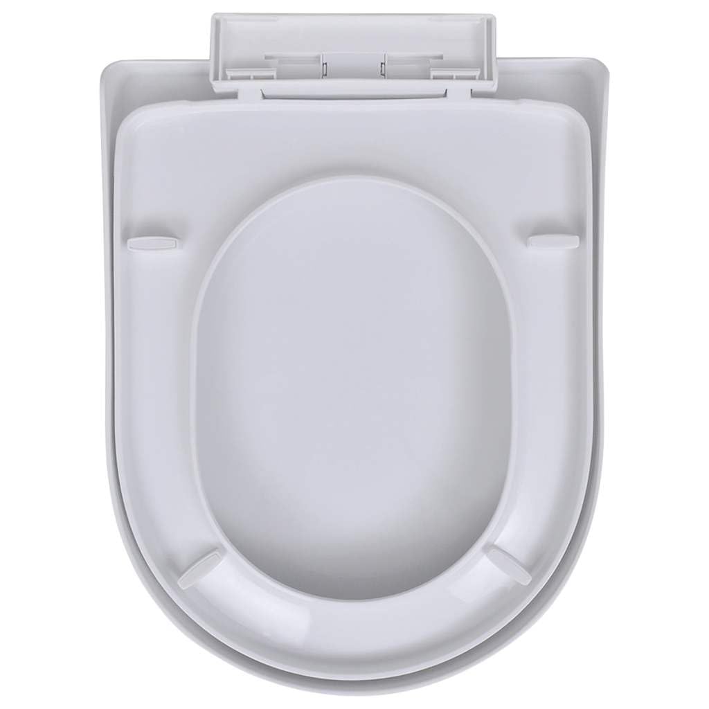Sedile WC con abbassamento automatico, 2 pezzi, in plastica bianca, sedile WC Soft-Close, in polipropilene, per tutti i WC comuni, chiusura silenziosa
