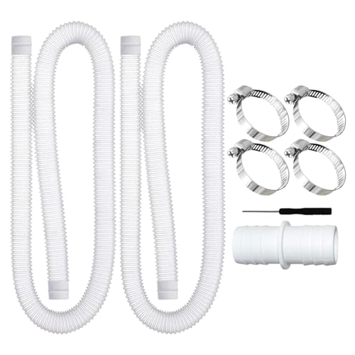 Mangueras de piscina de suelo, manguera flexible portátil, tubo de 39.3 x 1.25 pulgadas con 4 conectores de abrazadera, tubo de aspiración manual, kit de mantenimiento de piscina para conexiones de