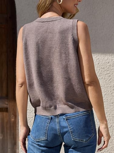 ZDC Womens Sleeveless Sweater Vest Summer Button Down V Neck Tank Tops Lightweight Cardigan with Pockets4