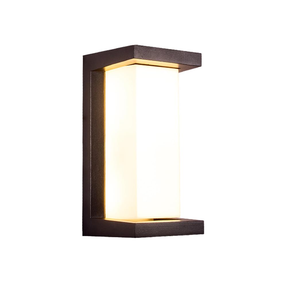 SXSCARKX Modern Simple Black Square Wall Lantern High Light Transmission White Lampshade Lamp Die-cast Aluminum Matte Body Sconce Outdoor Waterproof and Rustproof