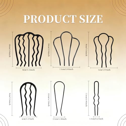 12 peines franceses para cabello, metálicos y decorativos miniatura 2
