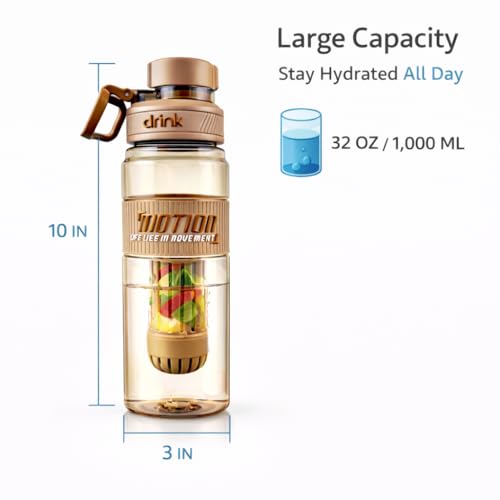 Image of Raawan 1000ml Detachable Food Infuser Water Bottle | BPA-Free, Food Grade & Reusable | Leakproof Wide Mouth Bottle | Freezer & Fridge Safe | Durable & Stylish for Gym, Travel & Kitchen