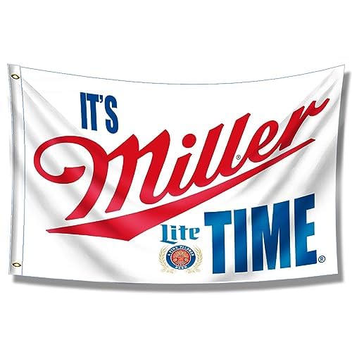 Amazon.com : ENMOON Miller Time Flag Banner For Party (3x5ft