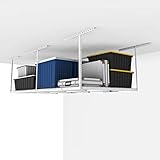 FLEXIMOUNTS 4x8 Overhead Garage Storage Rack Adjustable Ceiling Storage Rack Heavy Duty, 96' Length...