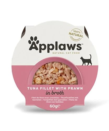 Applaws Cat Tender Tuna Fillet with Prawn, Schälchen, 10 x 60 g – Ansicht 1