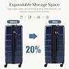 NEWBULIG 20 Inch Carry on Luggage, Lightweight Expandable Rolling Suit Case with TSA Lock, Hard Shell ABS Suitcase with Double Spinner Wheels, Blue #4