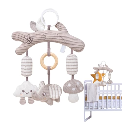 Jouets de poussette pour sièges d'auto - Hangoble Educational Wind Chime, divertissement pour sièges d'auto | Crib souple Mobile pour garçons filles, activités d'apprentissage du svilu