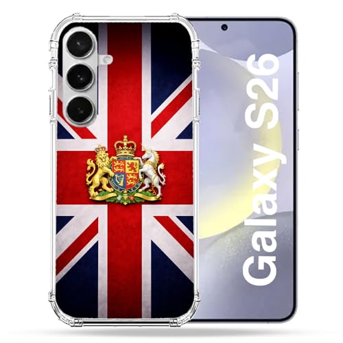 Coque Samsung S26 renforcée avec motif drapeau UK pour protection antichoc au quotidien