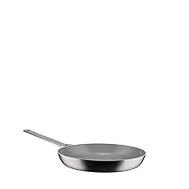 Alessi Convivio DC110, 28 – Padella a Manico Lungo in Trilamina, Adatta a Induzione, in Acciaio Inossidabile e PVD, Rivestimento Interno Antiaderente Ceramico, 28 cm, Satinata