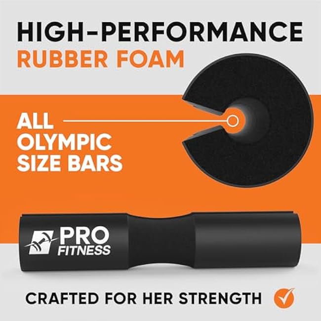 ProFitness Barbell Pad, Hip Thrust Pad - Bar Pad for Squats, Lunges & Hip Thrusts - Barbell Cushion Squat Pad For Olympic or Standard Bars