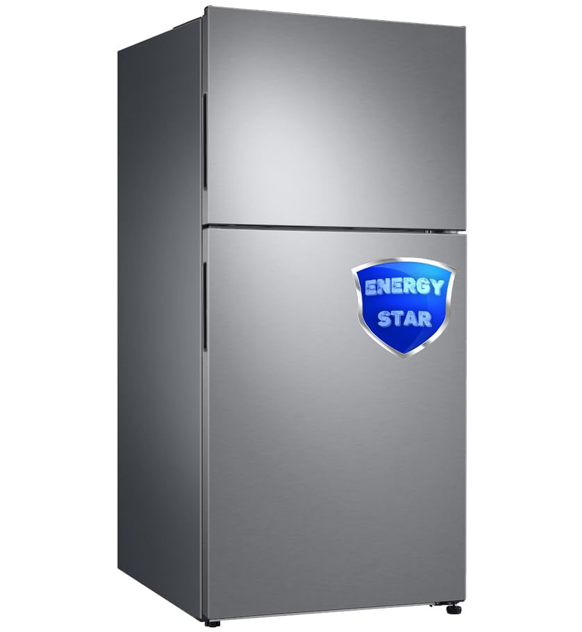 SMETAFull Size Refrigerator, Top Freezer, Frost Free, 20.0 Cu. Ft. Stainless Steel, 30'' Freestanding Garage Fridge, 66 inch for Kitchen, Office, Home