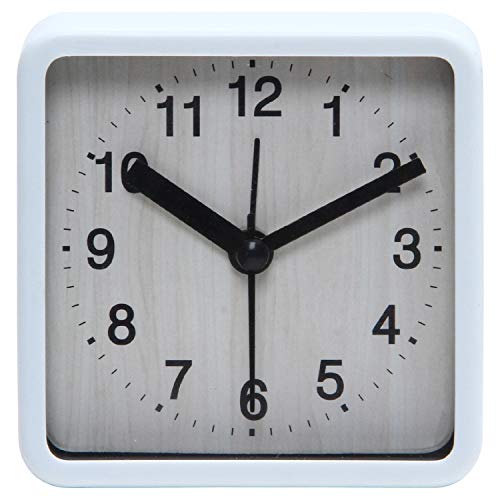 不二貿易(Fujiboeki) 置き時計 ホワイト 8.3×8.3cm ウィル スクエア 99072