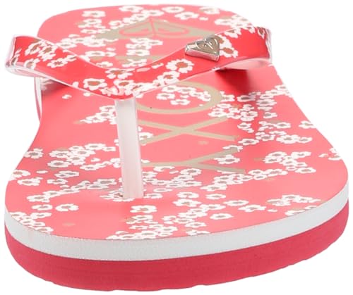 Roxy Girls Pebbles Flip Flop Sandal, Light Red, 4 Big Kid2