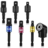 7 Pieces Power Drill Sockets Adapter Extension Set 3 Pieces Universal Hex Shanks Socket Adapters, 3 Pieces 360 Degree Rotatable Power Drill Adapters, 105 Degree Angle Screwdriver Drill Bit