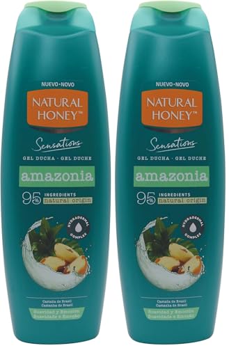 Natural Honey, Gel de Ducha Amazonia Hidratante y Nutritivo, con Extracto de Castañas Brasileñas y Hydradermal Complex para una Piel Hidratada, Fresca y Revitalizada, Línea Sensations, 650 ml