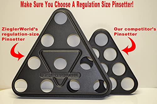 Zieglerworld Table Shuffleboard Bowling Brown Pins - Pinsetter - Rules Booklet - Score Chart - Carrier Bag & Wood Ball #TOP2