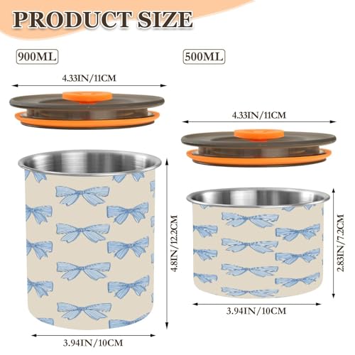 Envase de café hermético de acero inoxidable 900 ml miniatura 2
