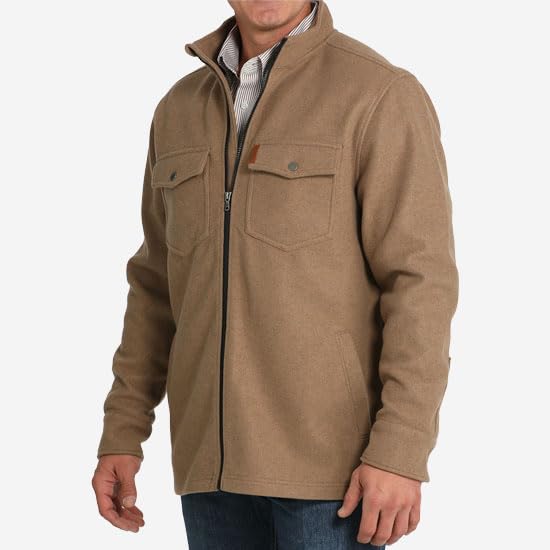 Cinch Men's Khaki Brushed Knit Shirt Jacket Khaki M4