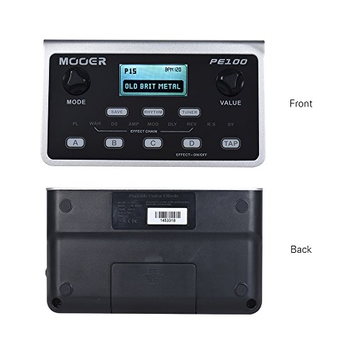 Muslady MOOER PE100 Multi-effects Processor Guitar Effect Pedal 39 Effects 40 Drum Patterns 10 Metronomes Tap Tempo