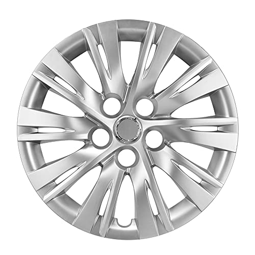 Blueshyhall Universal Hubcap Wheel Cover Set of 4, Replacement Car Vehicle Wheel Rim Skin Cover Fits 16 inch Hubcap Wheel - Silver