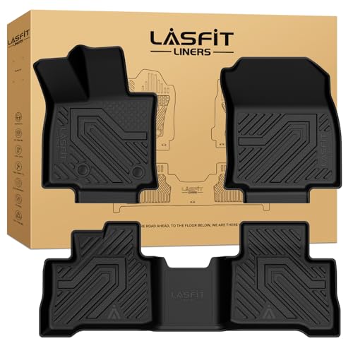 Image of LASFIT Floor Mats for Toyota RAV4 2026 Hybrid (Not Fit Plug-in Hybrid) All Weather Automotive Floor Mats for RAV 4 TPE Custom Fit Floor Liner 1st & 2nd Row Car Accessories, Lifespan 5 Years+, Black