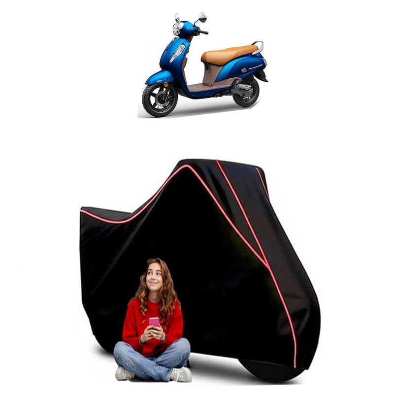 Image of Access 125 New Scooty Bike Cover Water Resistant Outdoor Use Universal Fit Scooters Motorcycles Heavy Duty UV Protection Dust Rain Scratch Resistant Elastic Bottom Black Blue Piping