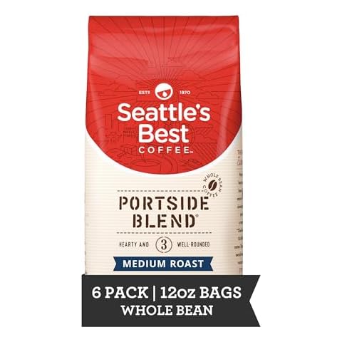 Seattle's Best Coffee Portside Blend Medium Roast Whole Bean Coffee | 12 Ounce Bags (Pack of 6) Cover