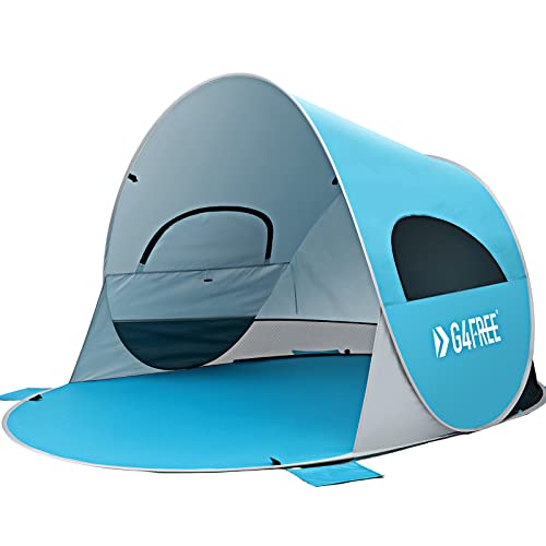 G4Free Beach Tent UPF 50+ Easy Pop Up Sun Shade ...