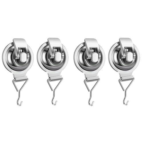 Akfldms 4X Potente Gancho con Ventosa Sin Perforaciones, Gancho Adhesivo Al Vacío, Montaje en Pared de Vidrio, Ventosa Sin Rastro