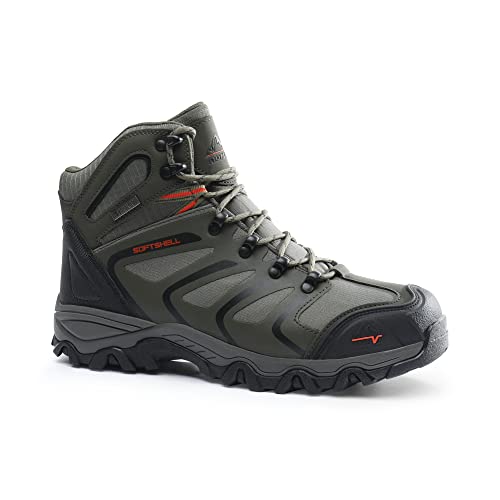 Nortiv 8 Mens Hiking Boots Waterproof Work Outdoor Trekking Backpacking Mountaineering Lightweight Trails Shoes Size 15 M Us Army/Green/Black/Orange,160448_M #TOP5