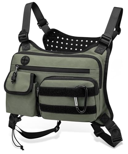 Bolsa de pecho para deportes al aire libre verde chaleco unisex para correr