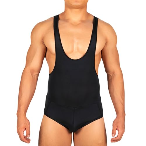 OPPOQ Pantalones Cortos moldeadores de Cuerpo para Hombres, Body, Fajas adelgazantes, Pantalones elevadores de Cadera, Todo en uno, Control de Barriga, contracción Abdominal, Moldeador,Negro,3XL