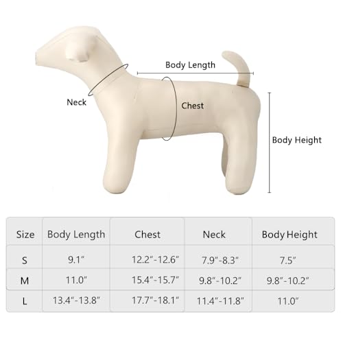 pawstrip Dog Mannequin PU Pet Clothing Display Stand Cute Dog Hangers for Clothes Store Leather Pet Sewing Mannequin Durable Puppy Standing Model (White, Medium)
