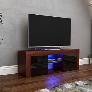 Vida Designs Eclipse LED TV Unit 2 Door Modern Gloss Matte MDF Living Room Cabinet Media Stand Furniture RGB Light White