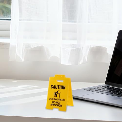 Do Not Approach Schilder, Lustige Schreibtisch Warnschilder Bürodekoration für Frauen Kollegen Sarkastische Schreibtischaccessoires (Überarbeitet)