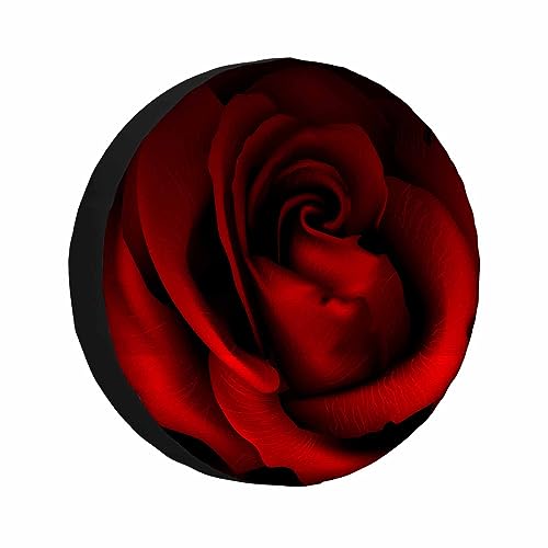 Image of Rose Spare Tire Cover Red Flower Bloom Love Valentine Petal Romance Aroma Passion Weatherproof Universal Wheel Protectors Camper Tire Covers for Trailer Rv Travel(17 inch)