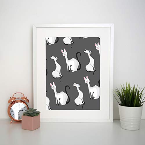 Graphic Gear Classy Cat Pattern Funny Illustration Póster Enmarcado Cover