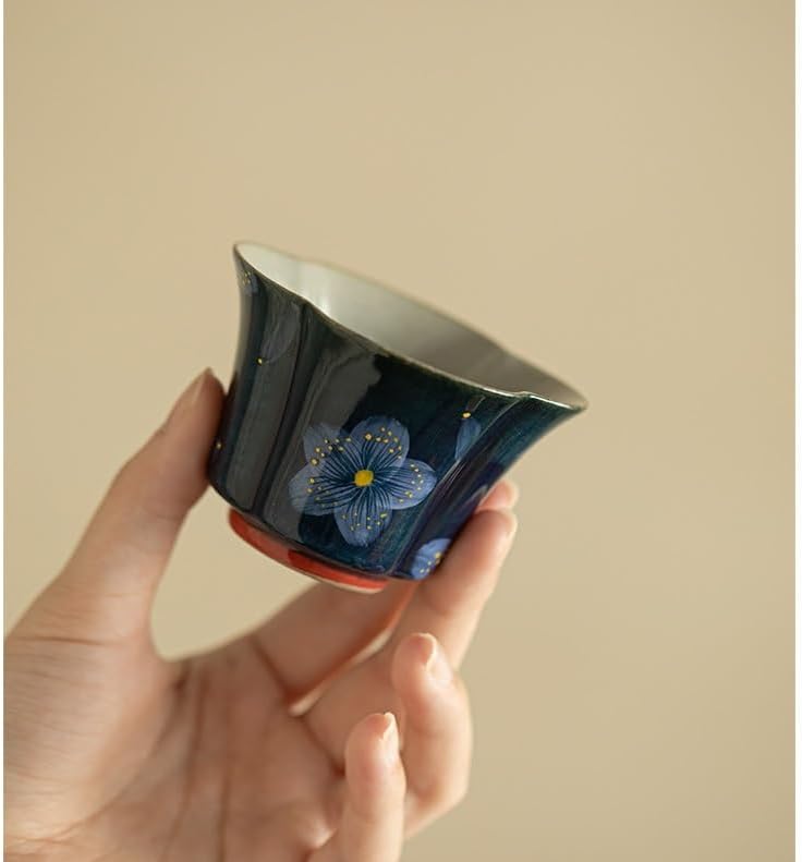 Tea Cup Hand-Painted Pink Plum Blossom, Host, Flower Mouth, Ceramic Exquisite Kung Fu Soaking Container