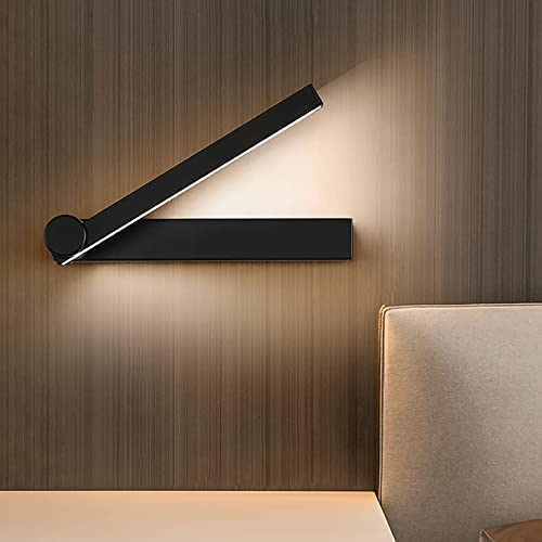 Aplique de pared metal negro con luz LED moderna y brazo orientable 3