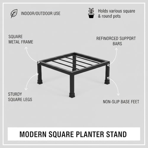 Image of Plant Stand Iron Indoor Outdoor Flower Plant Stand For Balcony (Black-Set of 2) for indoor living room, Home, Garden, Balcony