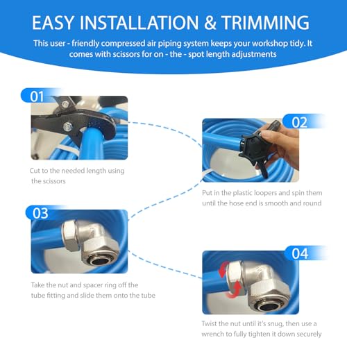Image of 3 /4 inch x 100ft Compressed Air Line Kit for Shop /Garage