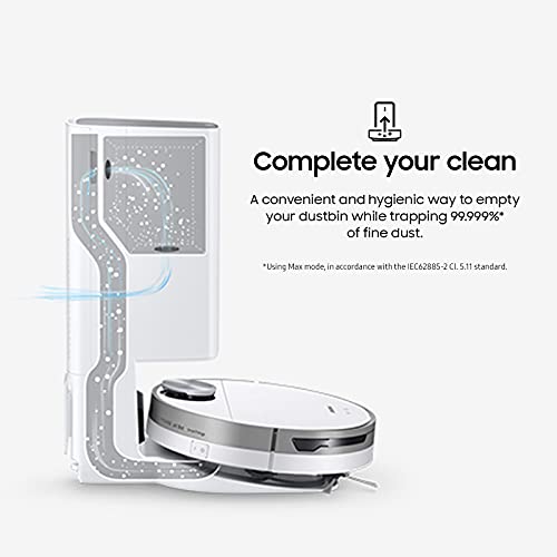 SAMSUNG Jet Bot+ Robot Vacuum Cleaner w/ Clean Station, Automatic Emptying, Precision Cleaning, 5-Layer Filter, Intelligent Power Control for Hardwood Floors, Carpets, Area Rugs, VR30T85513W/AA, White by Samsung - Image 2