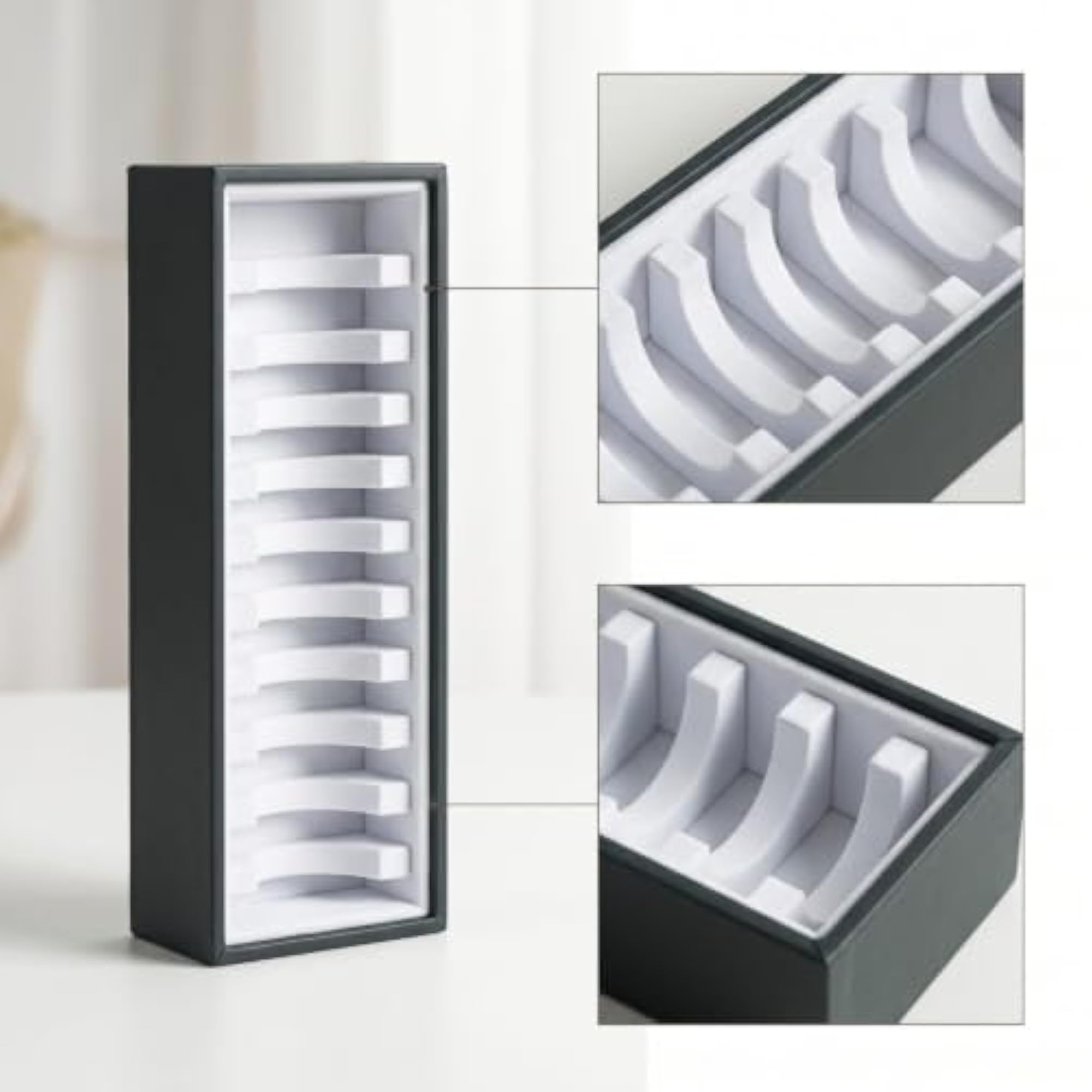 Hard-Sided Rectangular Bangle Display Box with 10 Slots
